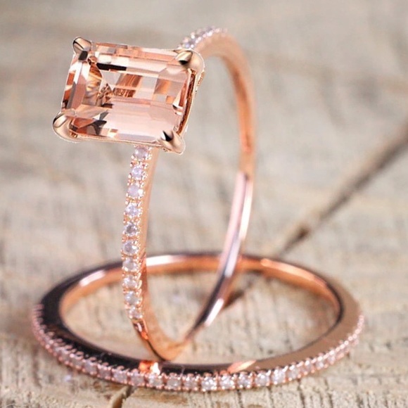 Jewelry - Dainty Rose Gold 2 piece ring set
